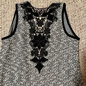 Avec Les Filles Black and Gray Lace Top